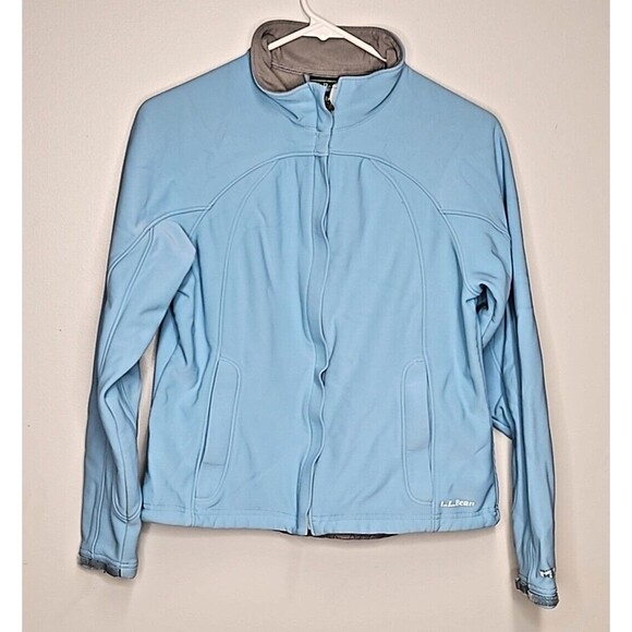 Ll Bean Womens Light Blue Windstopper Windbreaker Jacket Coat Size M EUC - Picture 1 of 11